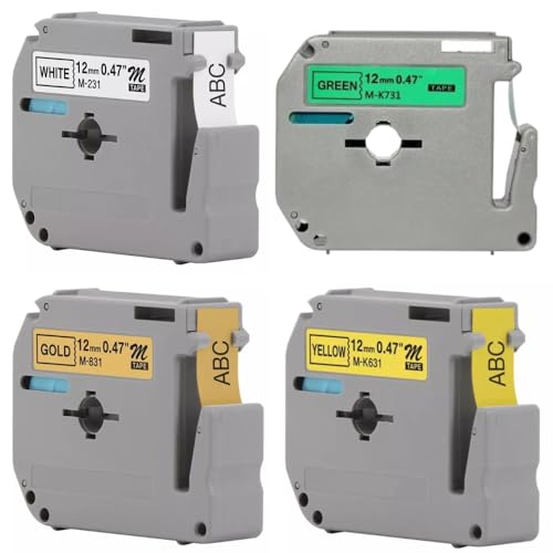 Kit 4 Fitas Compatível Etiquetador Brother Pt-70 Pt-80 Pt-90 Colors