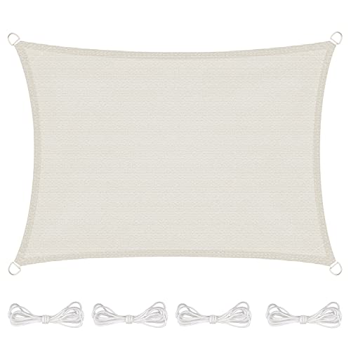 Bettizia Sun Sail Cream,Awning Rectangular,Sun Protection HDPE Wind Protection with UV Protection,Sun Shade für Balcony Garden Patio (2x3 Meter) Cover