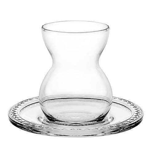 Set de 36, juego de té turco con platillos por bekata, hecho en Turquía (4.73 oz)