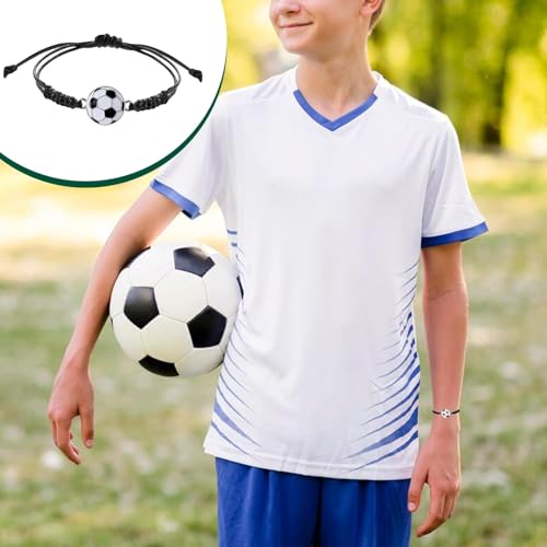 2 Stück Armband Jungs, Freundschaftsarmbänder Jungs, Fussball Armband Jungen, für Teenager Erwachsene Mädchen Jungenc