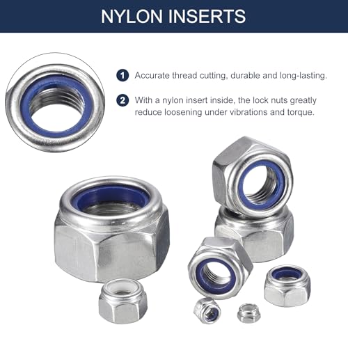 Écrous auto-bloquants M10 insert nylon Quarkzman visserie inox 316 construction