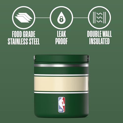 Image of Hydrapeak x NBA Officially Licensed Milwaukee Bucks 25oz Stainless Steel Vacuum Insulated Thermos Food Jar with Handle, Wide Mouth Leak-Proof Soup Thermos for Adults, 10 Hours Hot and 16 Hours Cold