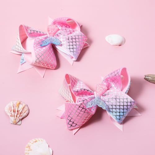 Pinzas para el cabello con lazo sirena brillo 2 pcs miniatura 2