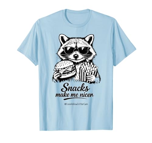 Funny Raccoon, Snacks Make Me Nicer, Feral T-Shirt