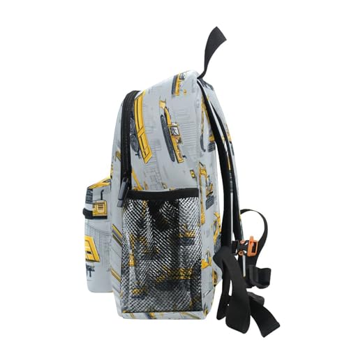 Cute Trucks Crane Excavators Toddler Backpack for Girls Boys Elementary School Kids Kindergarten Bookbag4