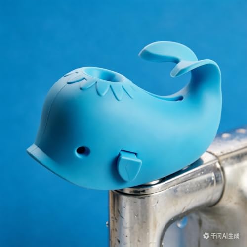 Image of Faucet Protector Baby Bath Silicone Bumper Cover Tub Spout Cover (Blue)