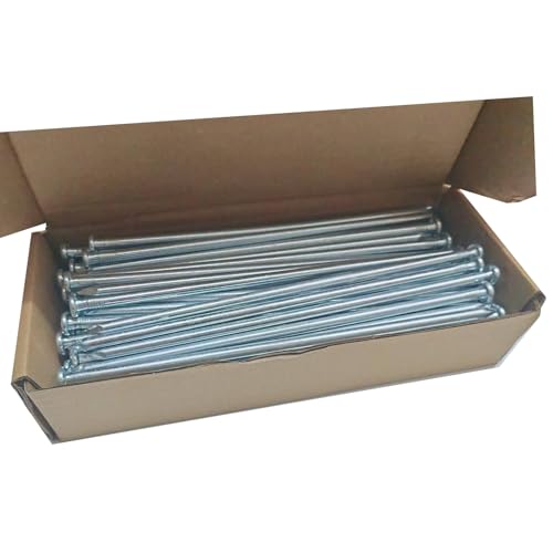 Metal Stakes, 10 Inch 35Pcs Galvanized Landscape Spikes,Garden Nails for Turf,Weed Barriers,Tent and More (35, Silver) - Image 4