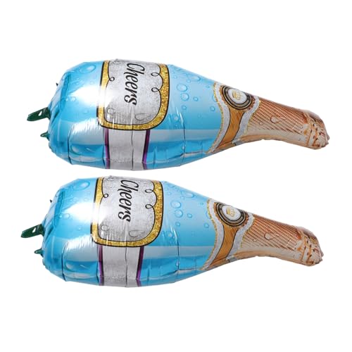 Amosfun 2 globos de aluminio reutilizables para botellas de vino, decoraciones de fiesta para cumpleaños, despedidas de soltero y celebraciones, diseño llamativo en forma de vino para ambiente festivo