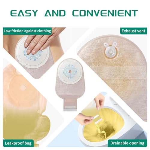 CELECARE Colostomy Bags Vent 20 Pack Individually Packaged ostomy Bag Vent, ostomy Supplies,One-Piece Drainable Pouches with Closure for Colonoscopy Ileostomy Stoma Care, Cut-to-Fit, Max 65mm