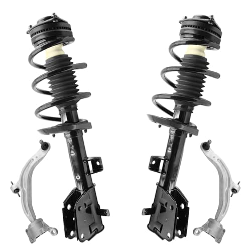 Image of Detroit Axle - FWD Front Struts Kit for 2017-2020 Chrysler Pacifica, 2 Struts with Coil Spring Assembly 2 Lower Control Arms with Ball Joints 2018 2019 Replacement Suspension Kit