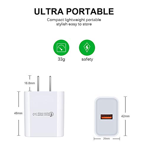 Android Charger, Fast Phone Charger Android Fast Charging Plug Wall Charger Rapid Micro Usb Charger Cable Compatible For Samsung Galaxy S7,S6,J8,J7,J3V, Lg Stylo 2 3 Plus,Moto G5,G5 Plus,E5 Play E6 E4 #TOP3