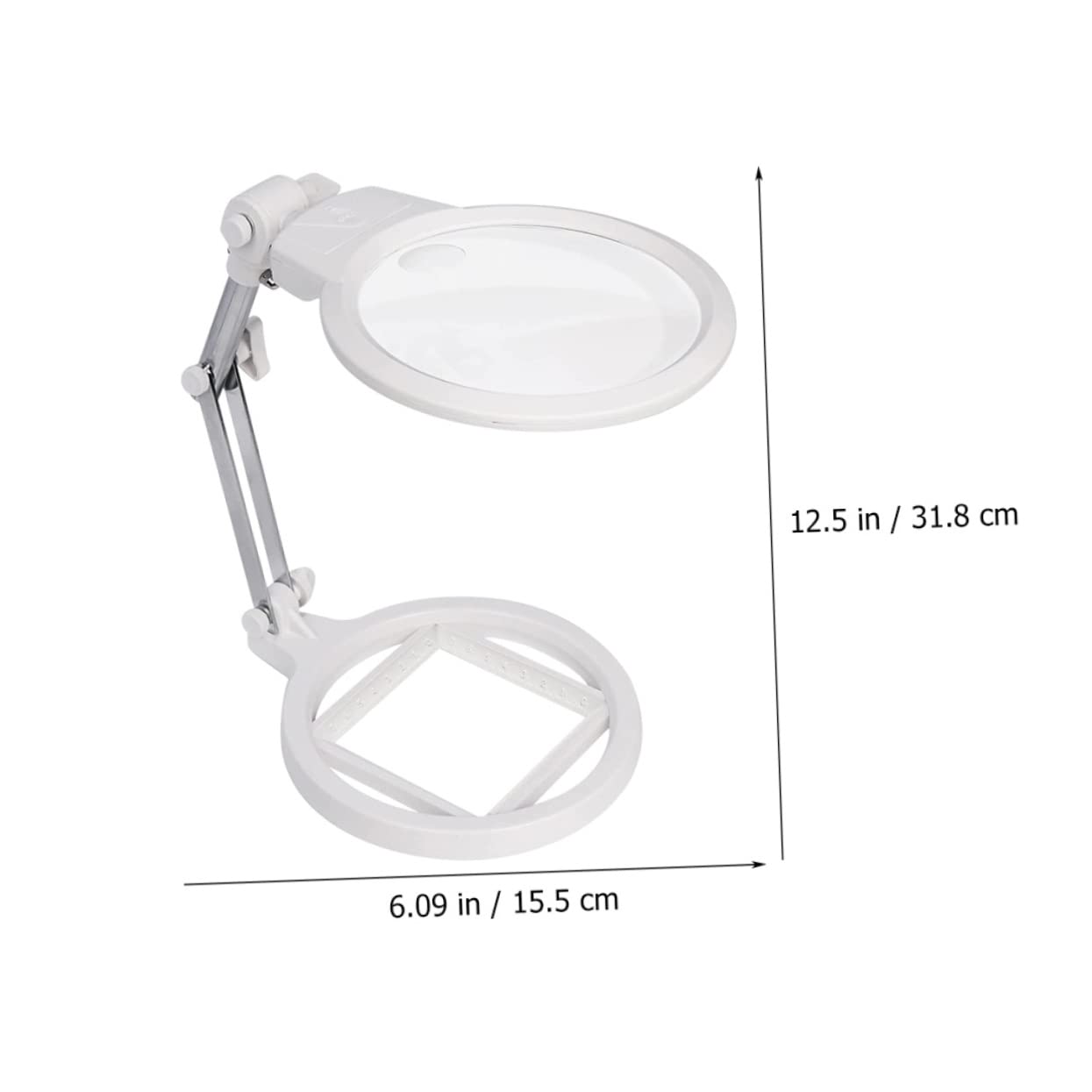 Loupe de Bureau Blanche avec Support Métallique Pliable LED 2X 6X