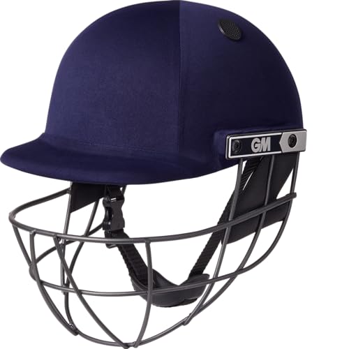 GM | Maestro Cricket Helmet | BSI Approved Batting Fielding Head Protection - Adult & Junior Size Ball | ABS Polymer Shell & Sleek Lightweight Steel Grille | Navy | Small Adult 570-590 mm