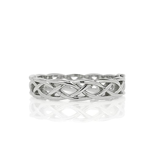 Stainless Steel Silver Braided Infinity Ring for Women Celtic Eternity Braid Ring (Sizes 4-9)2