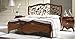 Letto matrimoniale traforato, noce scuro, 133X205X185 - per rete 160X190, 65 Kg, Testiera - pediera: noce toulipier