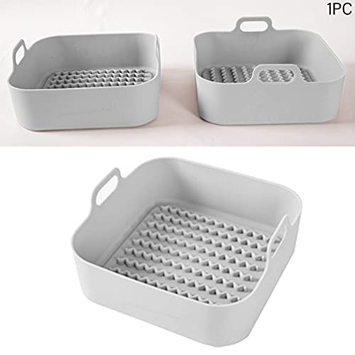 Air Fryer Silicone Pot, 7.4 Inch Grill Pan With Handle Safe Air Fryers Oven Accessories, Replacement Of Parchment Paper Liners, No More Cleaning Basket After Using The Air Fryer(Grey) #TOP3