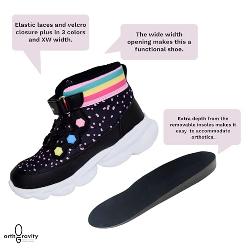 Orthopedic Comfort Children's High Top Sneakers by Ortho Gravity (Light Up)3