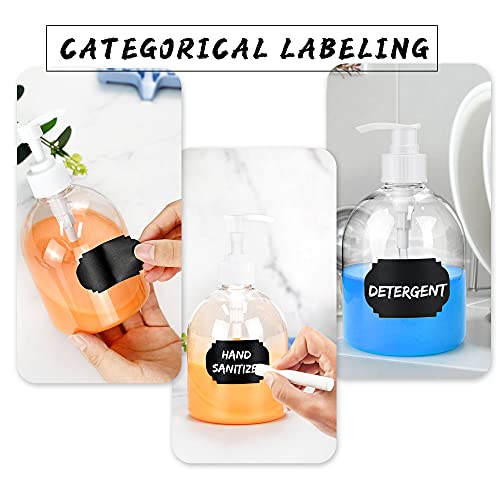 3PCS Plastik Seifenspender, 500ml Leere Pumpflasche Nachfüllbare Shampooflaschen mit Silikon-Trichter & Etiketten Lotionspender Leer Flaschen für Küche Bad Flüssigseife Shampoo Conditioner Duschgel
