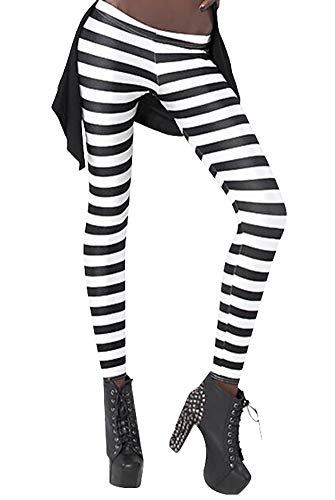 Image of QZUnique Leggings for Women, Halloween Full-Length Printed Legging Footless Elastic Yoga Pants, Regular and Plus Size