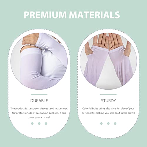 Didiseaon 4 Pares UV Sun Protection Arm Mangas Frutas Padrão Summer Sports Sports Arm Sleeve Tattoo