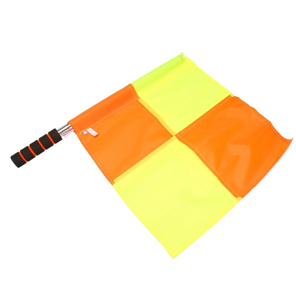 2 banderas de árbitro de fútbol con bolsa de transporte de fútbol línea lateral juez de línea lateral juego deportivo banderas árbitro equipo