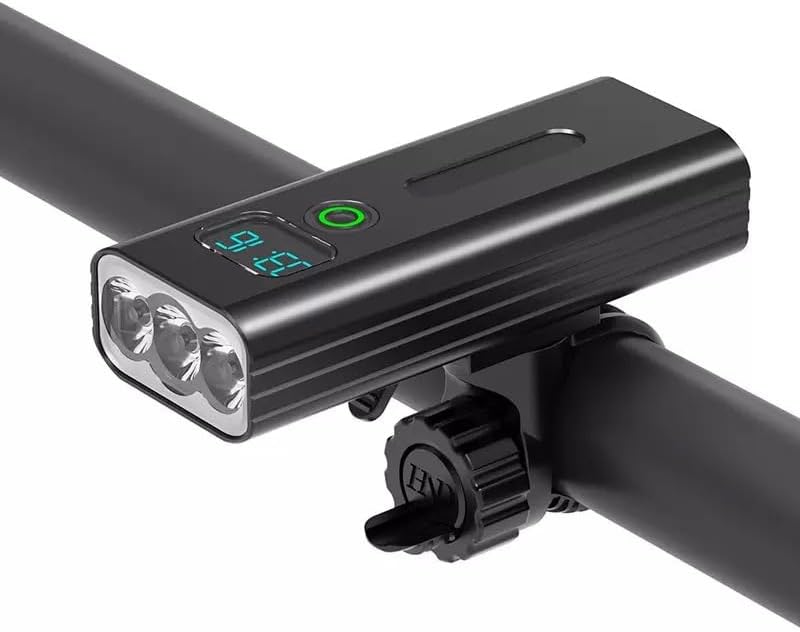 Luz de bicicleta súper brillante de 6 LED para conducción nocturna, luz de bicicleta recargable de aluminio de 3800 lúmenes, 6000 mAh, tiempo de