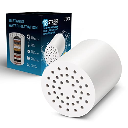 JDO Shower Filter Replacement Cartridge - Universal 18 Stage Shower Water Filter Cartridge for Hard Water to Remove Chlorine and Fluoride, Compatible with Any Shower Filter of Similar Design JDO Shower Filter Replacement Cartridge - Universal 18 Stage Shower Water Filter Cartridge for Hard Water to Remove Chlorine and Fluoride, Compatible with Any Shower Filter of Similar Design