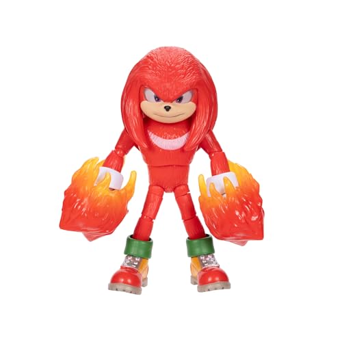 Sonic The Hedgehog Sonic 3 Movie Fire Fist Knuckles Toy Figure by Jakks Pacific, Stands 5” / 13 cm Tall - Image 4