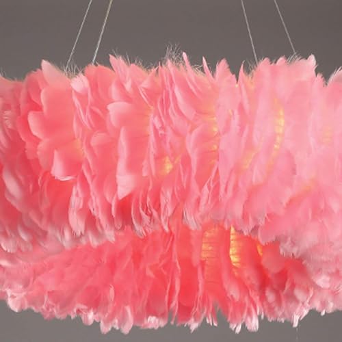 Lustre à plumes romantique plafonnier LED suspension E27 salon - 7