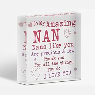 Personalised Gifts Market Thank You Birthday Christmas Gift For Nan Acrylic Block Nan Keepsake Present