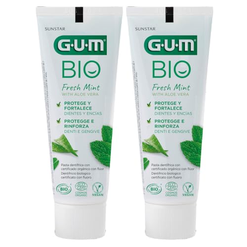 2x Creme Dental Bio Menta Fresca Com Aloe Vera 75ML Vegano - GUM