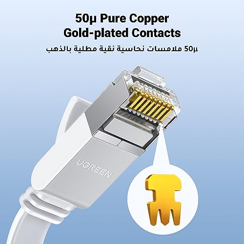UGREEN Ethernet Cable 10M Cat6 1000Mbps Flat Lan Internet Network Cable High-Speed Shielded Cord RJ45 Compatible for Laptop, PC, PS5, PS4, TV, Modem, Router, Hub, Switch, Gaming Accessories