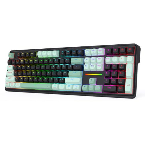 Image of Redragon K745 PRO Wireless Gasket RGB Gaming Keyboard, 108 Keys Mechanical Keyboard w /Extra 4 Hotkeys, Hot-Swap Socket, 5-Layer Noise Dampening, See-Through Round PBT Keycaps, Creamy Linear Switch