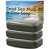 O naturals 3pcs dead sea salt mud clay natural bar soap helps acne prone skin scalp exfoliator organic vegan dead sea mud soap natural soap for men women 4 oz  urban country home decor