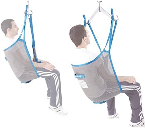 Mopedia Standard Mesh Sling in use with a patient lift