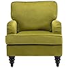 Midcentury modern accent chair velvet arm chairs comfy reading chair single sofa couch for bedroomliving roomsalon olive green  urban country home decor