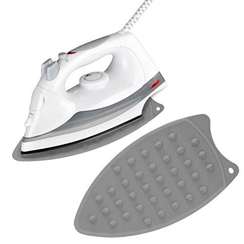 Sygile Pack of 2 5.5 x 10.5 inch Assorted Color Multi-Function Heat Resistant Silicone Mat Rest Pad for Ironing Board Steamer Iron - Gray