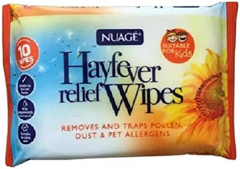 Nuage Hayfever Relief Wipes 10 Pack x 3 (30 Total) Travel Pack