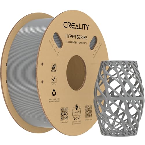 Image of Creality Hyper PETG Filament 1.75mm, High-Speed PETG for 30-600mm /s Printing, Low Stringing, Strong Layer Adhesion, + /- 0.03mm Accuracy,Fits for Most FDM 3D Printers(Gray)
