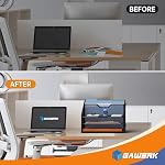 GAWERK Letter Tray Organizer, Mesh Desk File Organizer with 3 Paper Trays and 2 Vertical Upright Section, Blank - Image 5