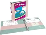 Avery Two-Tone Durable View 3 Ring Binder, 1.5 Inch Slant Rings, Blush/Sage Binder (17234)