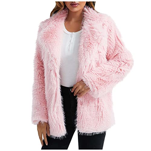 Qfvzhy Plus Size Jackets For Women, Long Plaid Shirts Women, Women's Winter Coats Flannel Women's Autumn And Plush Sleeve Warm Cardigan Coat Fleece Ju Coats Jackets Curdory Jacket Woman (L, 2-Pink) #TOP5