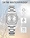 Imagen de CIVO Reloj Mujer Acero Inoxidable: Plata Pequeño Analógico Cuarzo Impermeable con Diamantes