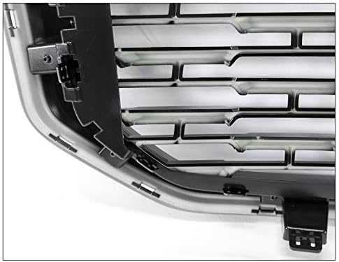 Mesh Style Front Bumper Upper Hood Grille Grill Gloss Black Compatible with 2015-2020 GMC Yukon/Yukon XL