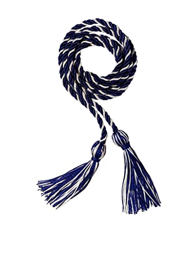 Intertwined Graduation Honor Cords - Color Combo of Navy & White