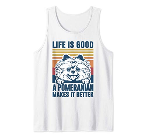 Regalos de Pomerania para Mamá Perro Papá Pomerania Camiseta sin Mangas