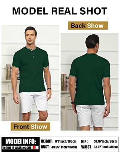 Men Polo Shirt Premium Fitted Golfing Shirt Jersey Baseball T Shirts Polo For Golf Course Activities Travel Golfing Baseball Field Grandad Collar Polo For Men Work Uniform Green Shirt Men's Shirts #TOP2