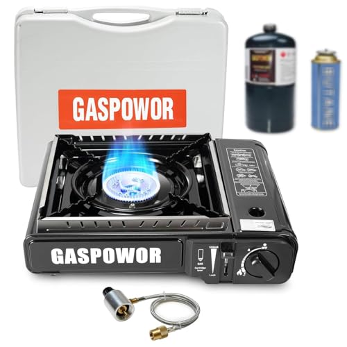 Dual Fuel Camp Stove with Windblocker, Propane or Butane Stove10000