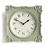 JONES CLOCKS® Rialto Wall Clock | Ornate Vintage Style Square Clock | 10 inch | Sage Green | Ideal for The Living Room or Bedroom