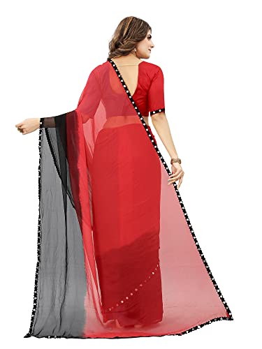 Image of JULEE Women's Chiffon Hand Printed Beutiful (70-30) Half-Half sarees blouse piece PRIME